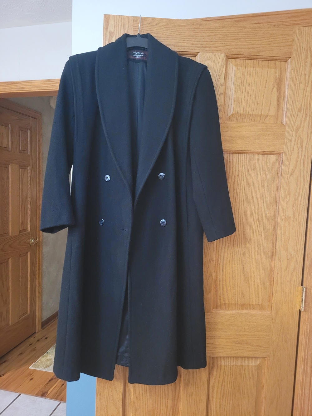 Classic Black Double-Breasted Men's Coat - Brand:
